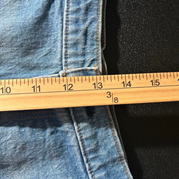 Abercrombie & Fitch Denim Shorts Women 35/20 High Rise Relaxed Cutoff Curve Love - Picture 5 of 8